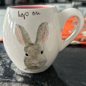 Charming Bunny Mug - White and Pink “hop on “